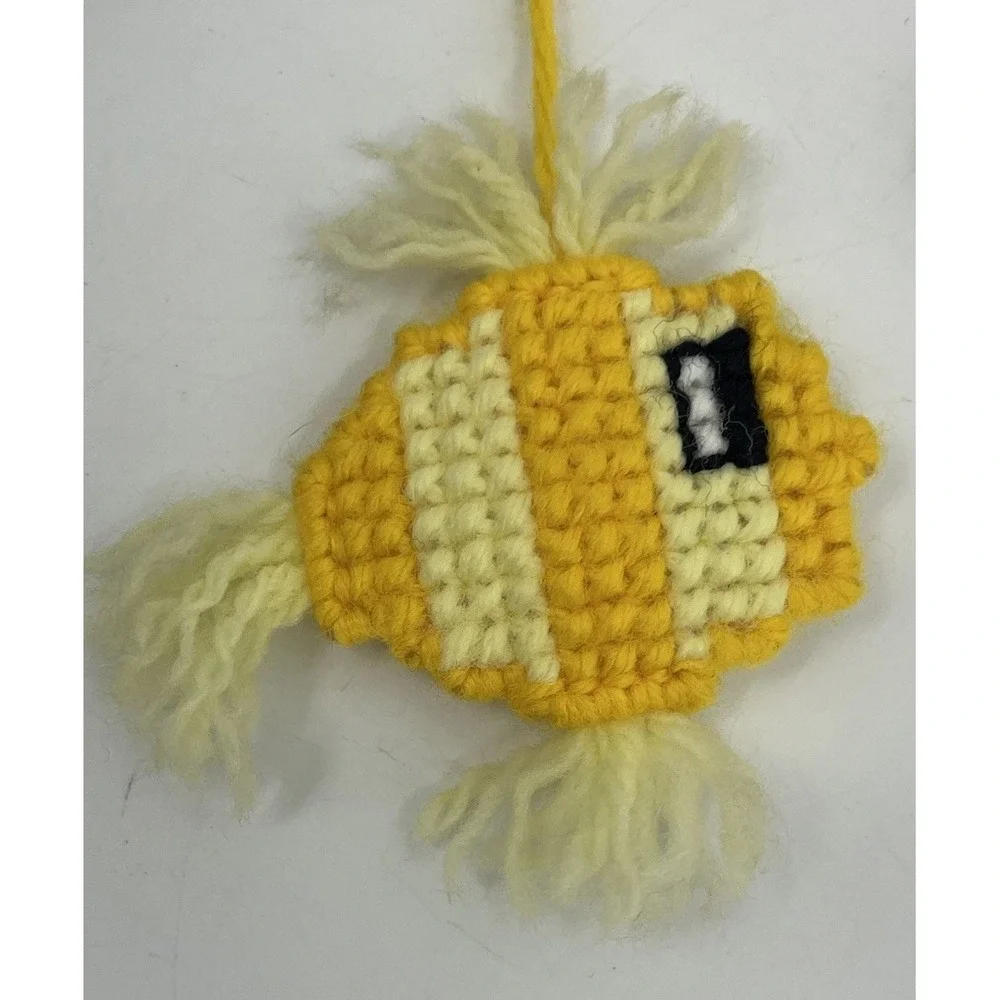 Vintage Going Fishing Plastic Canvas Baby Nursery Mobile Complete